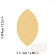 almond~3.5in-cm-inch-cookie.png Almond Cookie Cutter 3.5in / 8.9cm