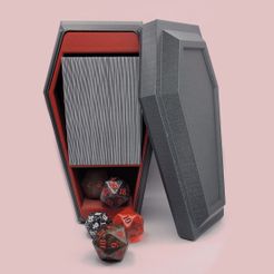 3d-printed-coffin-deck-box-vampire-casket-tcg-2.jpg Coffin Deck Box - Commander/EDH (Fits 100 Sleeved Cards) - Vampire / Halloween TCG Deck Holder