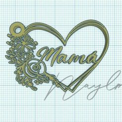 Llavero-mama1.jpg STL file Mom heart keychain・3D printer design to download