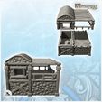 3.jpg Medieval house with covered balcony and wooden door (1) - Medieval Fantasy Magic Feudal Old Archaic Saga 28mm 15mm