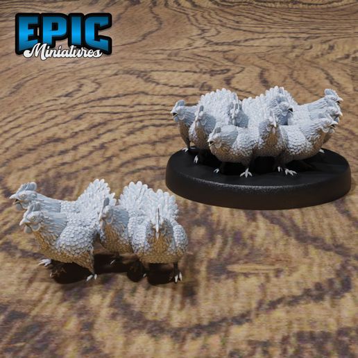5404-5405.jpg Chicken Swarm Set ‧ DnD Miniature ‧ Tabletop Miniatures ‧ Gaming Monster ‧ 3D Model ‧ RPG ‧ DnDminis ‧ STL FILE