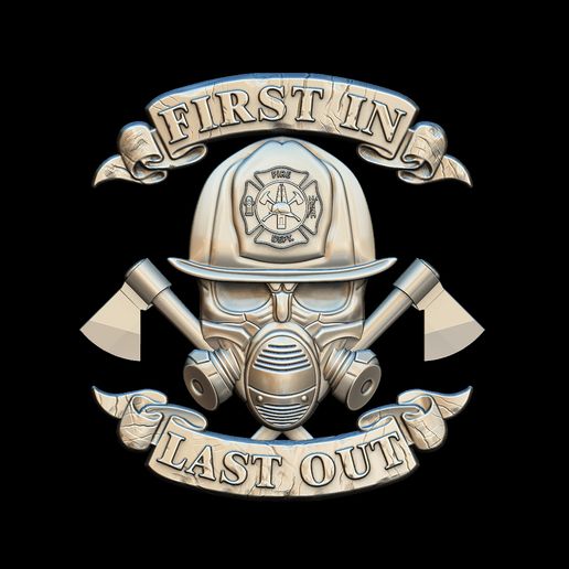 3D file Firefighters_first in last out emblem 🪵 ・Template to download ...
