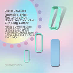 C4utterlycutterly-Instagram-Post-Square.png 3D-Datei Thick Rectangle 2 Hair Barrette/Crocodile Clip Clay Cutter - STL Digital File Download- 6 Größen und 2 Cutter-Versionen, Zubehör, 3d Druck・3D-druckbares Modell zum Herunterladen