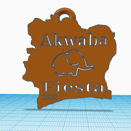 akwaba fiesta key ring version 2022 3D model