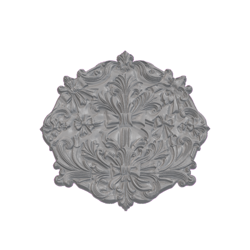 Rococo Ribbon-Tied Floral Cartouche Medallion STL