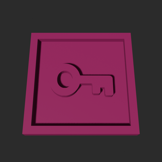 Key Square – 3D Printable Game Token