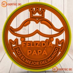 1.164.jpg Download STL file Happy Day Dad Mustache Dough Cutter - cookie cutter • 3D printer template, GERTEC