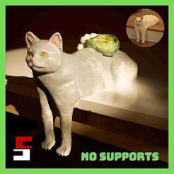 no-supports.jpg Datei STL Katze Pflanzgefäß Meme・Design für 3D-Drucker zum herunterladen, sliceables