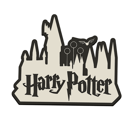 Harry Potter Hogwarts Lamp Lightbox print model 3D print model - 3D model önizlemesi