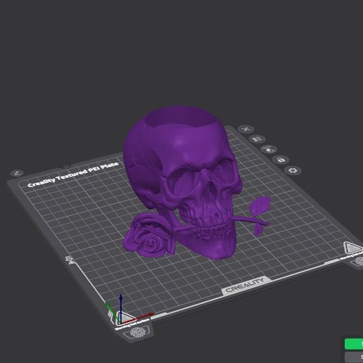 74547.jpg Skull And Rose planter {sculpted