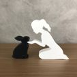 WhatsApp-Image-2023-01-26-at-16.17.24.jpeg Girl and her Rabbit(tied hair) for 3D printer or laser cut