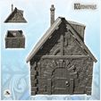 2.jpg Medieval stone house with tiled roof and double roof windows (8) - Medieval Gothic Feudal Old Archaic Saga 28mm 15mm