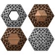 hexa-mouch-00.JPG Moucharabieh hexagonal tile and ceiling ornament 3D print model