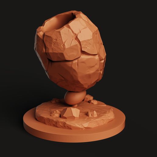 Floating Rock Pen Holder STL | Stylized Desk 3D Print | Office Art