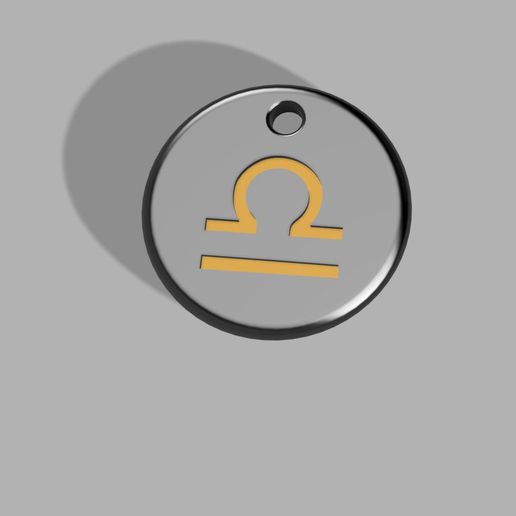 Libra astro key ring 3D model