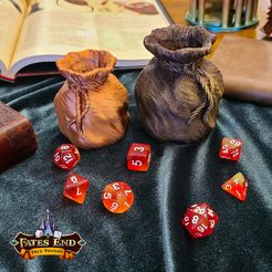 BagofHoldingDoubleswithLogo.jpg STL-Datei Bag of Holding Dice Jail - SUPPORT FREE!・3D-druckbares Modell zum Herunterladen