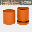 Minimalist-self-watering-planter.jpg Minimalist Cylindrical Self Watering Planter Simple Round Design MineeForm FDM 3D Print STL File