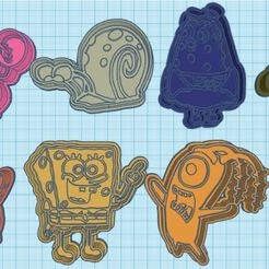 spongebob-8.jpg STL file SpongeBob SquarePants Cookie Cutter Pack x8・3D print design to download