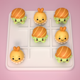 Sushi_Render_4.png Board Game Tic Tac Toe Sushi Chibi Set - Print in Place