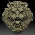 LionHead3.jpg Lion head STL file 3d model - relief for CNC router or 3D printer.