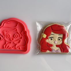 IMG_6457.jpeg Archivo STL Galleta Disney Princess Arial, Fondant, Cortador de plastilina y sello・Objeto de impresión 3D para descargar