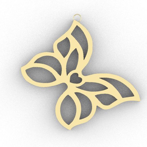 heart butterfly pendant 3D model