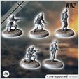 3.jpg Set of five German WW2 infantry troops (with MP40, Panzerfaust and K98k) (2) - Germany Eastern Western Front Normandy Stalingrad Berlin Bulge WWII