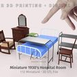 380197457_1299821327312550_2052691117568501656_n.jpg MINIATURE Hospital Room Furniture Collection | Seven (7) ITEMS | Early 1900 Hospital Room | Miniature Furniture