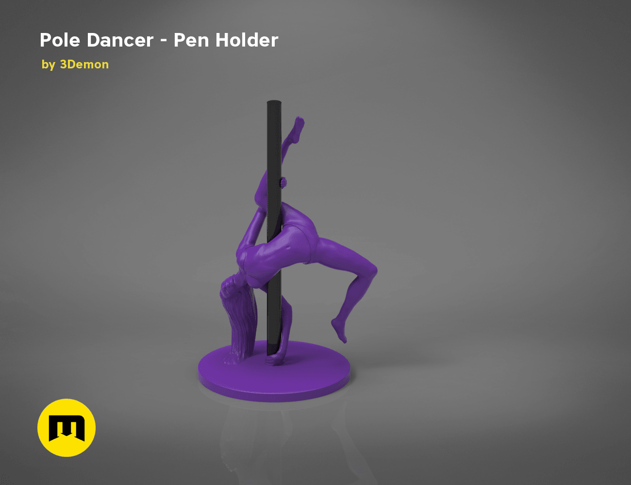 poledancer-isometric_parts.145.png Archivo STL Pole Dancer - Portabolígrafos・Diseño de impresión en 3D para descargar, 3D-mon