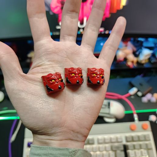 3D printed Hellboy Keycap・made with Elego Mars4 Ultra・Cults