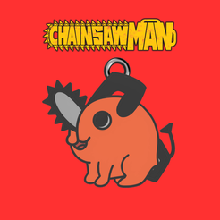 Diseño-sin-título-29.png STL file chainsaw man pochita keychain / earrings・3D print design to download