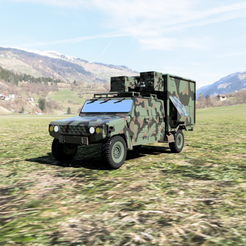 1.png STL file Republic of Korea Armed Forces, K-151 Hyeon-ma, equipped with TICN communication shelter・3D printing model to download