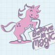 unicorn-believe-in-magic-tag-message.png Cake topper Rainbow, Unicorn Believe in Magic tag
