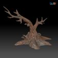 BranchMiddle_Tex.jpg Southern four-horned chameleon Triocerus quadricornis file with full-size texture STL 3D print high polygon - modeled in Zbrush with tree/branch