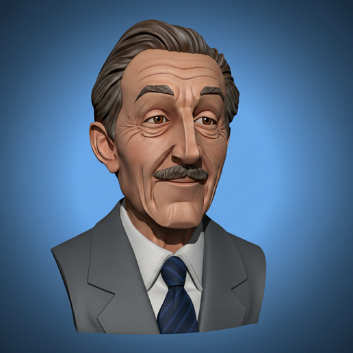 Walt Disney Stylized Bust 3D Print - 3D model önizlemesi