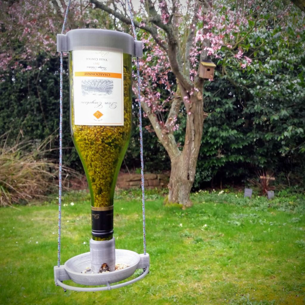 Download free STL file Wine Bottle Bird Feeder • 3D printing object ・ Cults