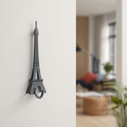 Eiffel Tower Wall Mounted Hook Decorative Functional Organizer