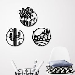 presentation.jpg STL file Nature Icons wall decoration・3D printer model to download