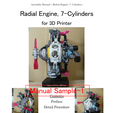 Manual-01.png STL file Radial Engine, 7-Cylinders, Cutaway・Template to download and 3D print