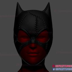 catwoman_helmet_3d_print_model-01.jpg Archivo 3D Casco Catwoman Cosplay - Catwoman Cowl DC Comics・Modelo para descargar y imprimir en 3D