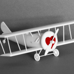 Capture d’écran 2017-08-03 à 18.31.09.png Free STL file Biplane with Heart・3D print object to download
