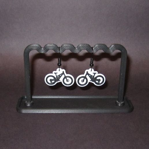 Mountain Bike Earrings 3D model