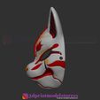 Fox_Mask_no3_03.jpg Japanese Fox Mask Demon Kitsune Costume Cosplay Helmet STL File