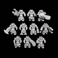 Environmental-suits-002.jpg 3D file Smallscale grimdark civilians in environmental suits・3D printing idea to download