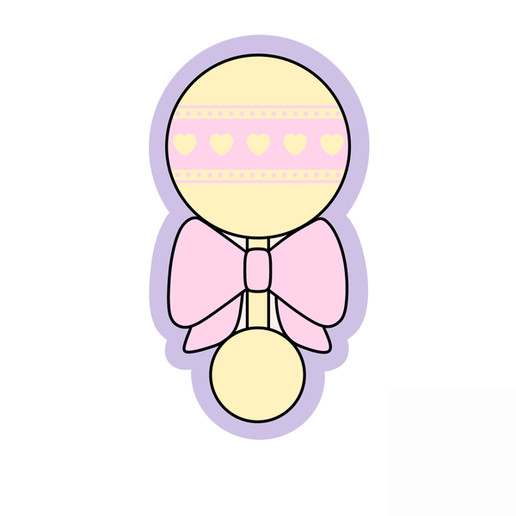 Baby Rattle Cookie Cutter STL – 2 Inch Shower Cutter