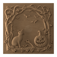 SKU-_02_front_oak.png Рамка с кошкой и тыквой на Хэллоуин - 3D STL модель