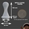 51mm_ripple_coffee_tamper_specs.jpg 51mm Ripple Coffee Tamper for DeLonghi EC201CD.B