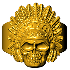 333.png STL file native american ring・Model to download and 3D print