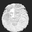 Screenshot-2023-10-27-at-4.20.24 PM.png Half Mechanical Lion Head, Wall art, High Detailed 3D STL model