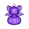 cute bat sitting in big pumpkin decor.stl hallowen cute bat sitting in big pumpkin decor
